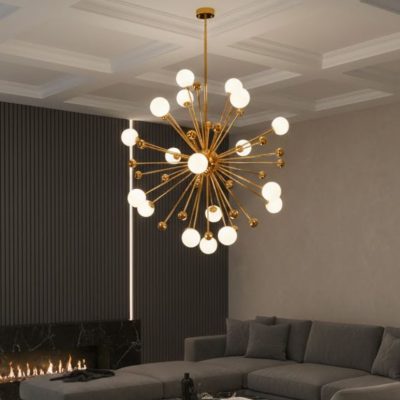 Atomic Gold Glass Chandelier