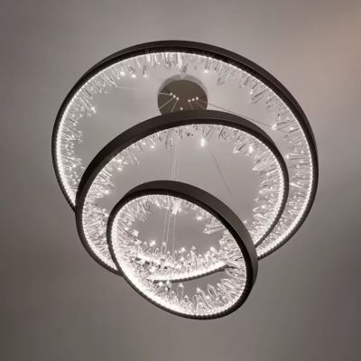Concentric Crystal Chandelier Light closer look