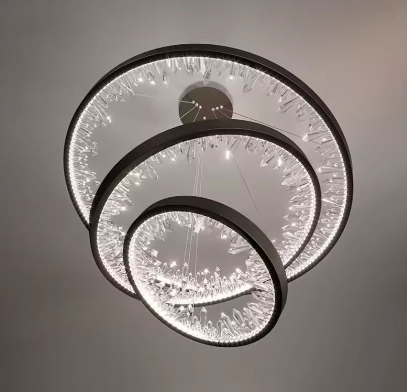 Concentric Crystal Chandelier Light closer look