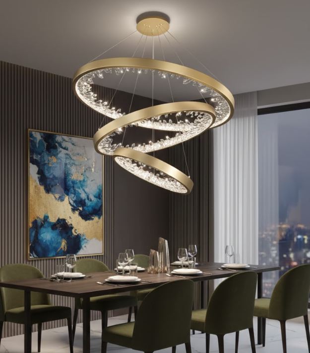 Concentric Crystal Chandelier Light dining