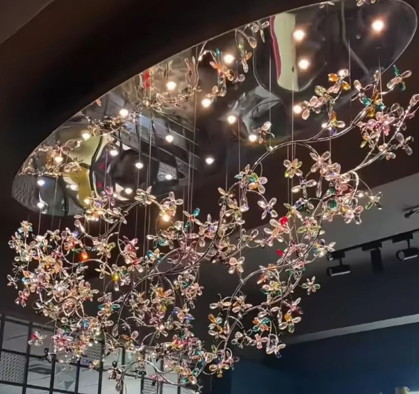 Crystal Flush Mount Chandelier Light