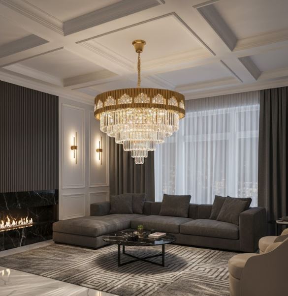 Crystal Gold Rod Light