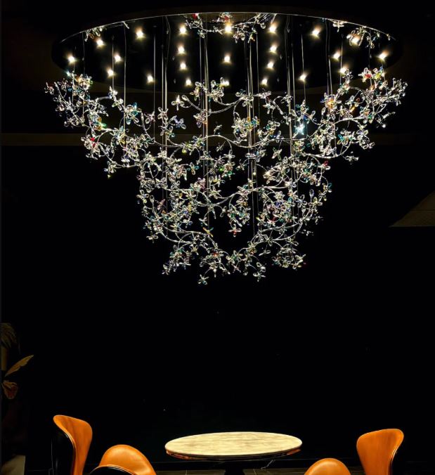Crystal Vine Flush Mount Chandelier Light