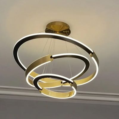 Interlocking LED Ring Chandelier Light