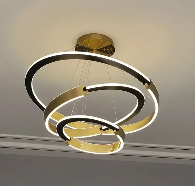 Interlocking LED Ring Chandelier Light