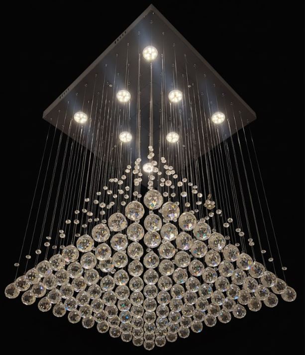 K9 Crystal Pyramid Rain Pendant Chandelier
