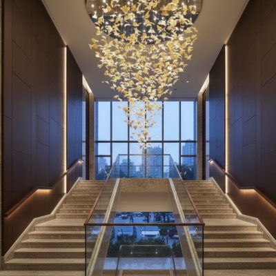 Large Scale Luxury Hotel Chandelier in stairwell