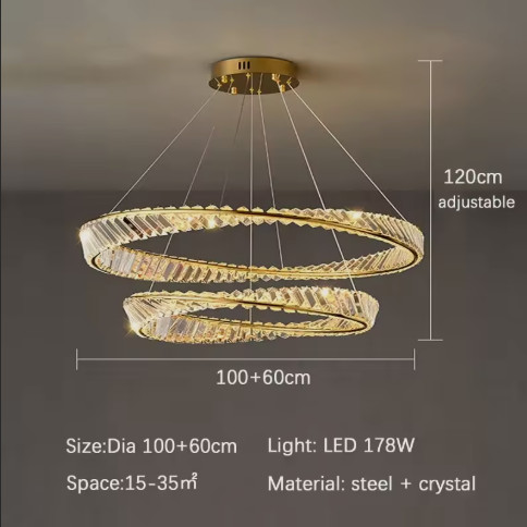 Luxury Double Ring Crystal LED Chandelier Light1 Luxury Double Ring Crystal LED Chandelier Light