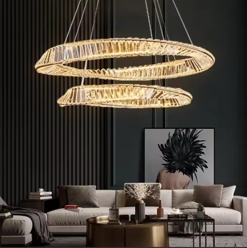 Luxury Double Ring Crystal LED Chandelier Light6