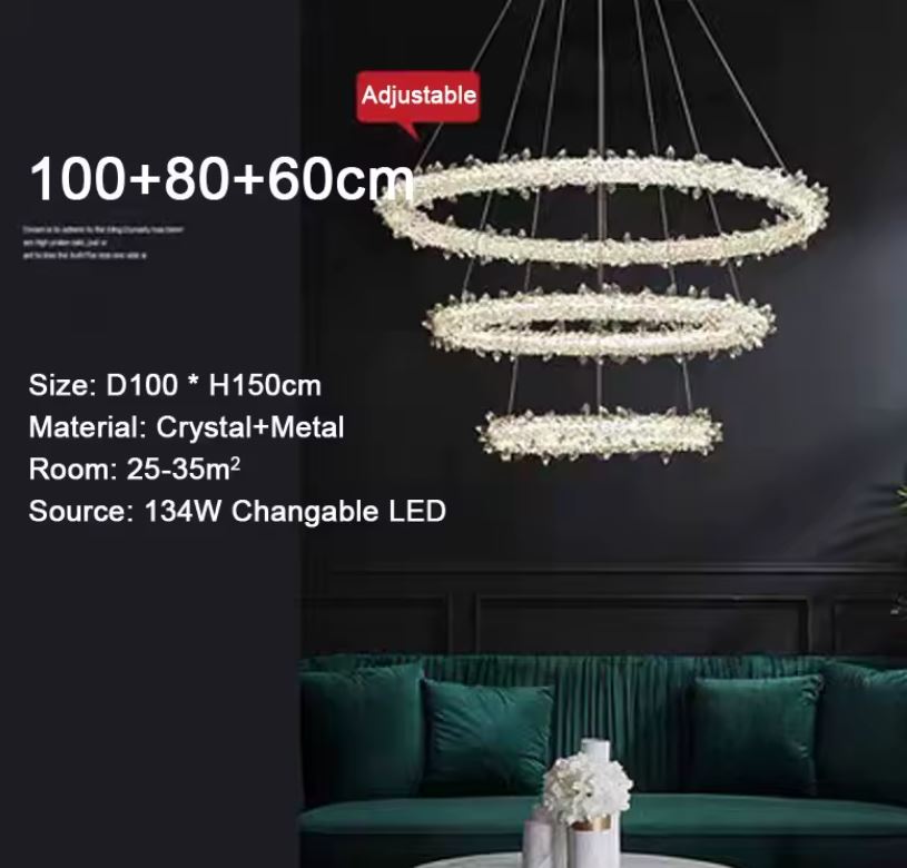 3 Interstellar Rings Chandelier