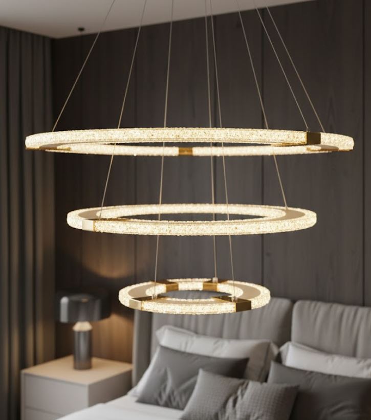 Accent Rings Chandelier Light closeup