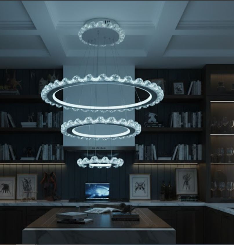 Acrylic Diffused Ring Pendant Chandelier