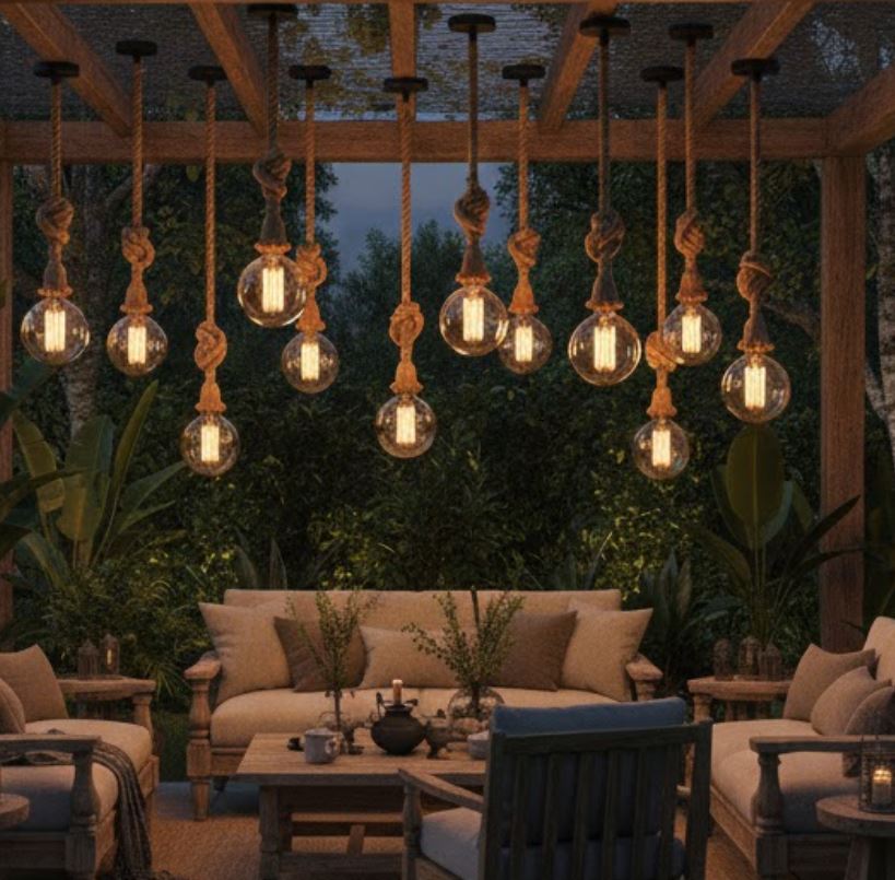 Edison Hemp Rope Pendant Light