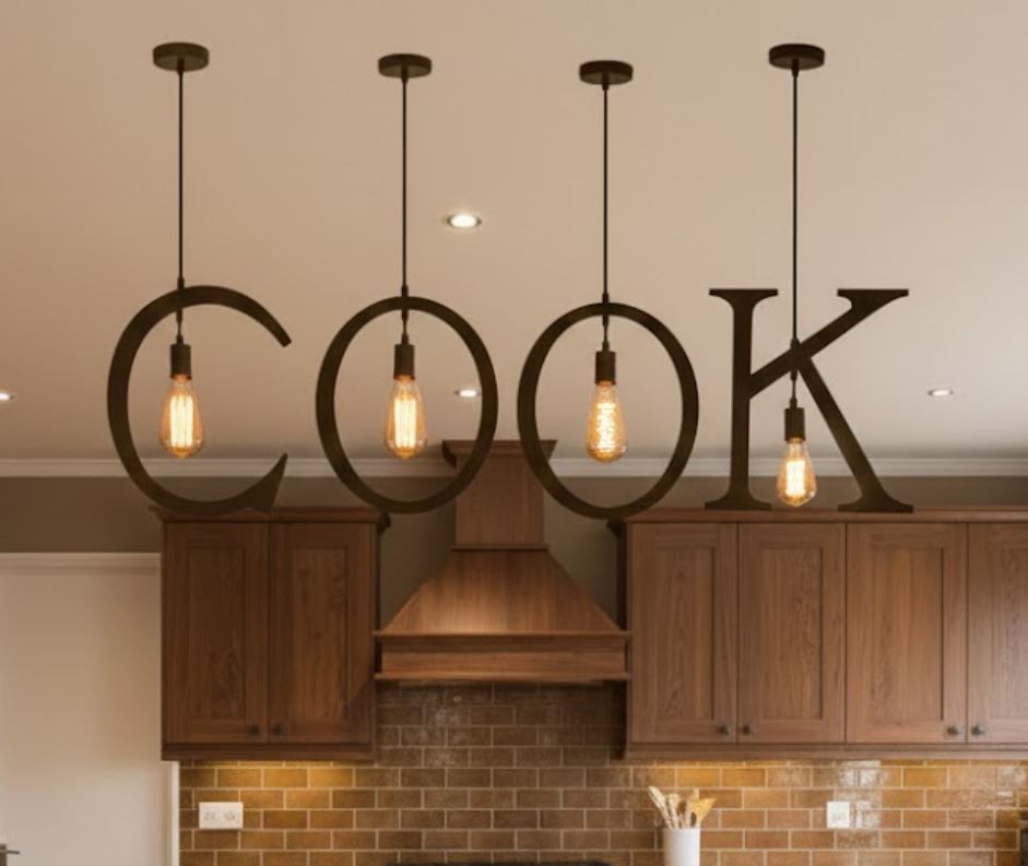 COOK Alphabet Chandelier for Kitchen