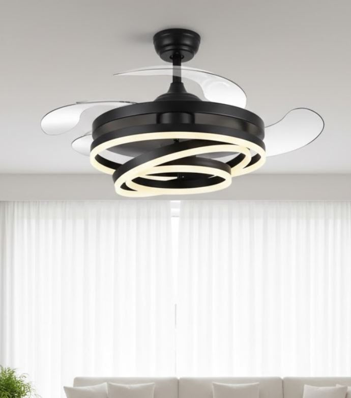 Chandelier With Fan bedroom