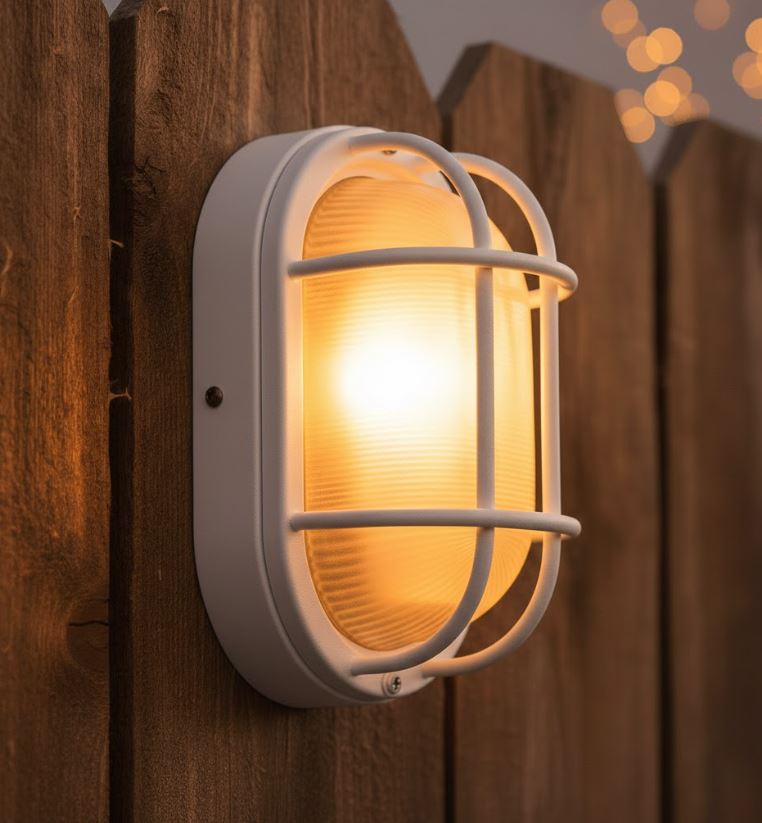 Everlasting Bulkhead Wall Light Fitting white