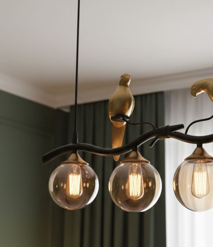 Golden Song Bird Chandelier