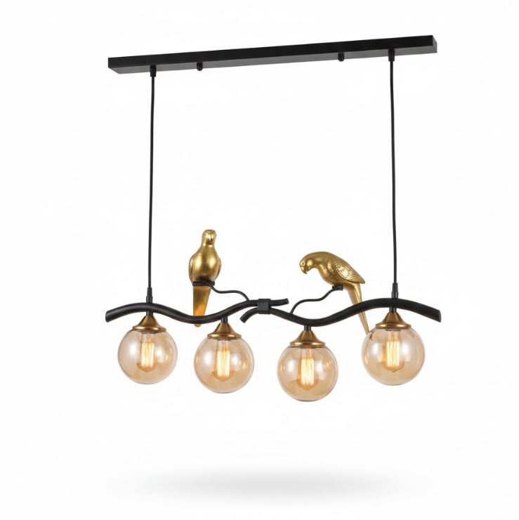 Golden Song Bird Pendant Chandelier Light