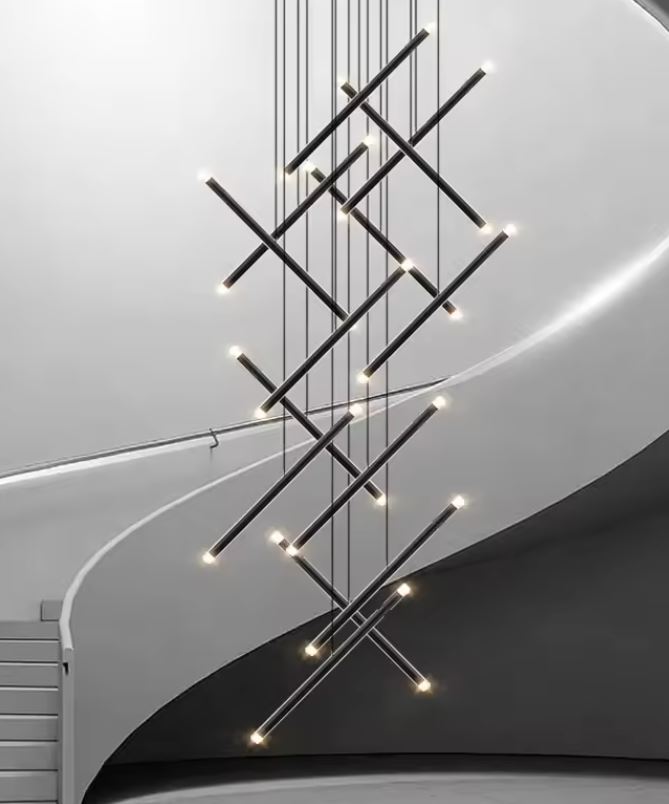 18 Light Kinetic Sticks Staircase Chandelier Light
