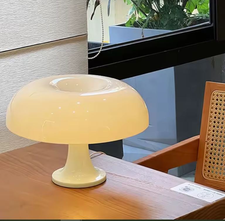 White Mushroom Bedside white Lamp