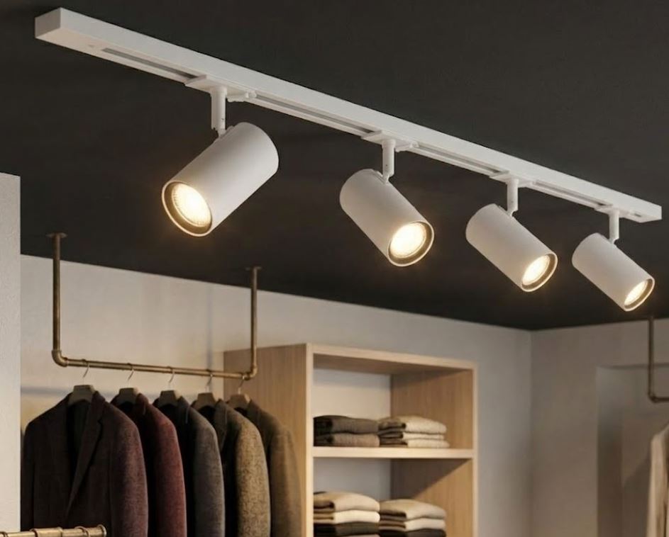 4PCS Track Lights With Rail White