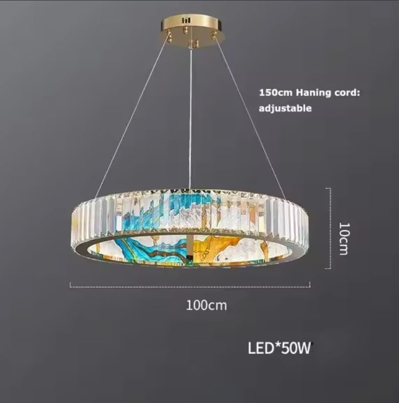 Art-Glass Prism Chandelier Light 100cm