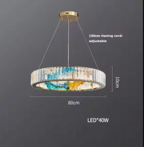 Art-Glass Prism Chandelier Light 80cm