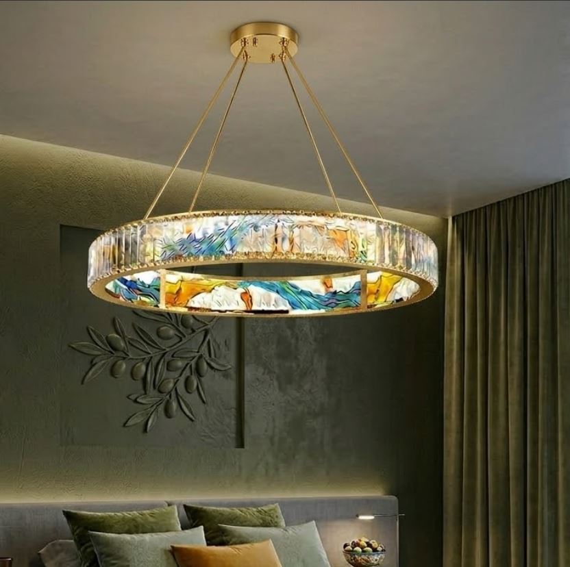 Art-Glass Prism Chandelier Light