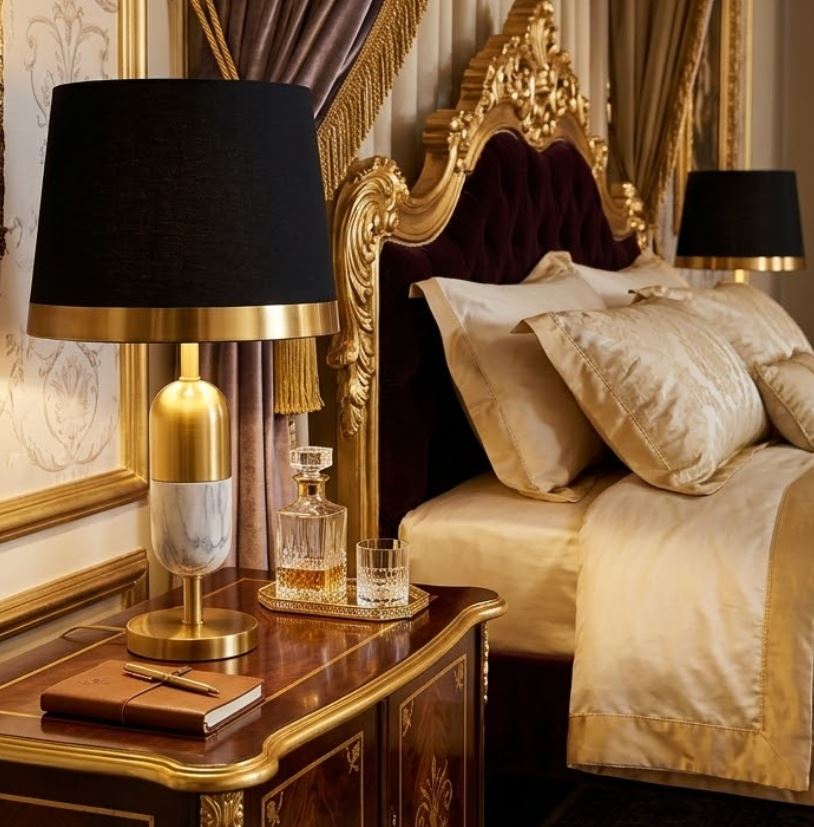 Gold and Marble Table Lamp