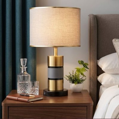 Cylindrical Table Lamp for Bedroom and Office