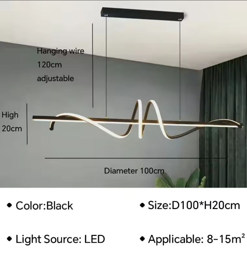 Linear Wavy Chandelier Chandelier Description