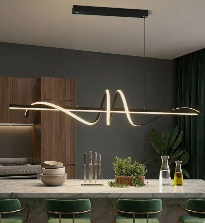 Linear Wavy Chandelier