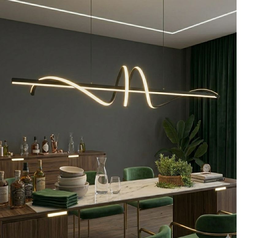 Linear Wavy Pendant Chandelier