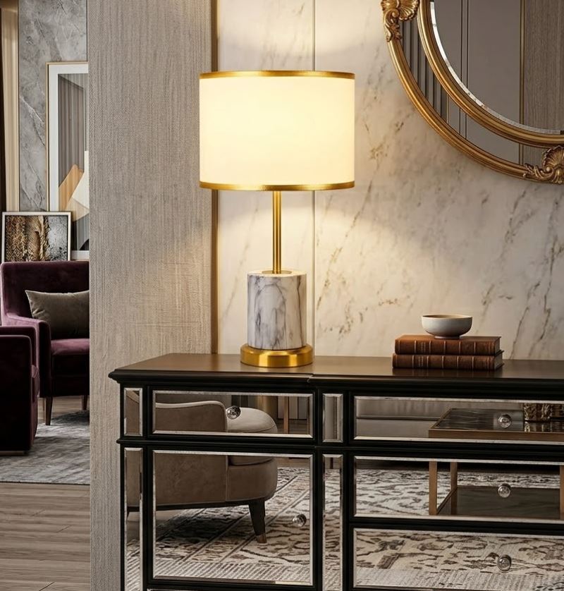 Marble White Base Bedside Table Lamp Marble White Base Bedside Table Lamp