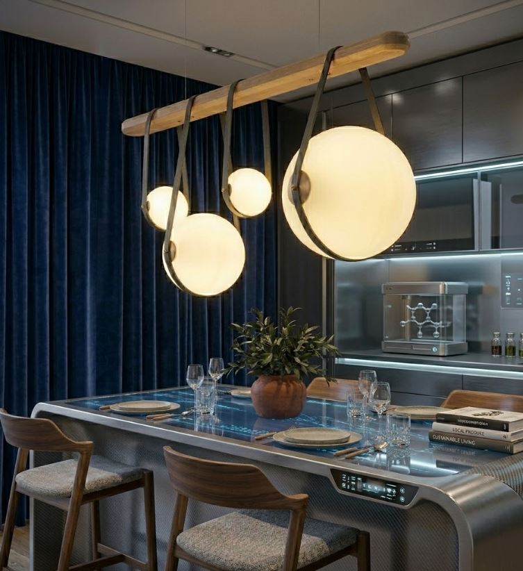 Wood Orb Pendant Light