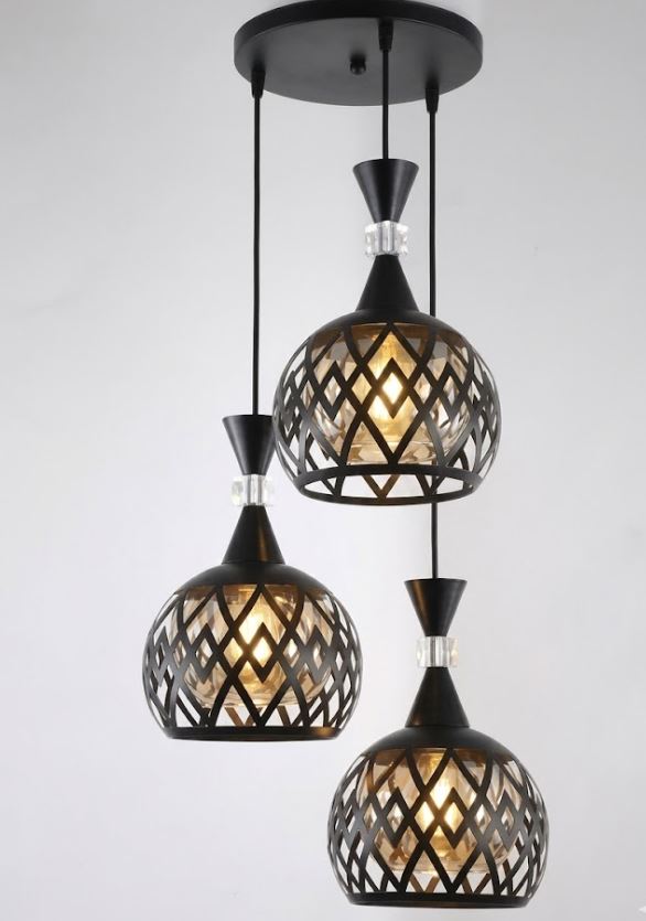 3-Drop Geometric Chandelier