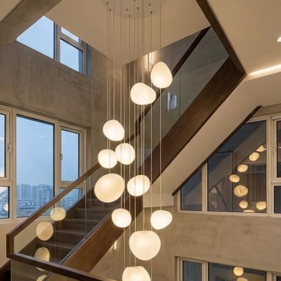 7-16 Drop Frosted Pebble LED Chandelier warmlight