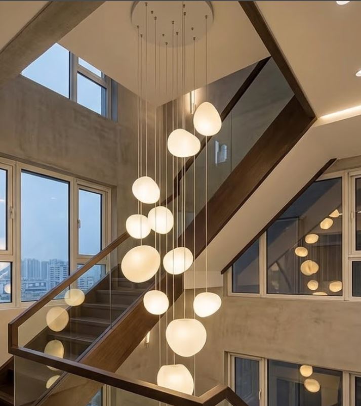 7-16 Drop Frosted Pebble LED Chandelier warmlight