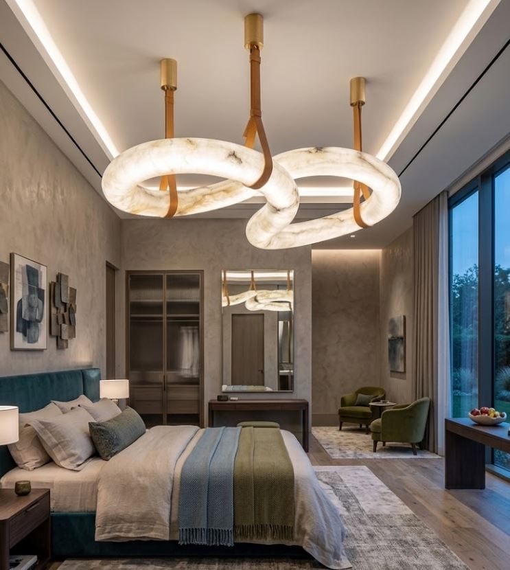 Alabaster Infinity Pendant Chandelier Bedroom Alabaster Infinity Pendant Chandelier Bedroom