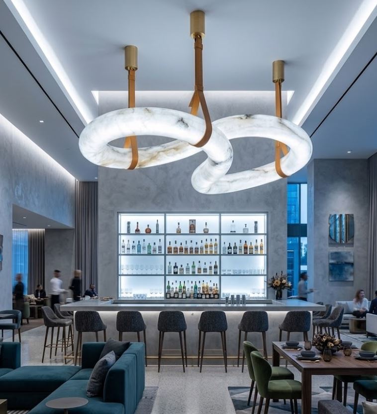 Alabaster Infinity Pendant Chandelier Cold Light Alabaster Infinity Pendant Chandelier Cold Light