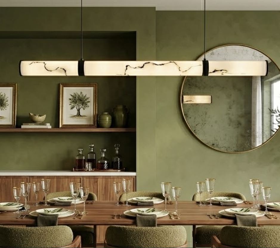 Alabaster Suspension Dining Chandelier