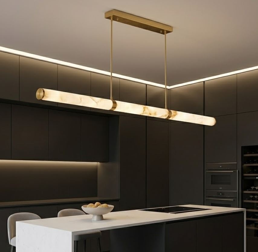 Alabaster Suspension Linear Chandelier