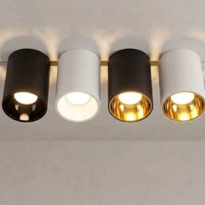 Black and Gold Surface-Mounted Downlight