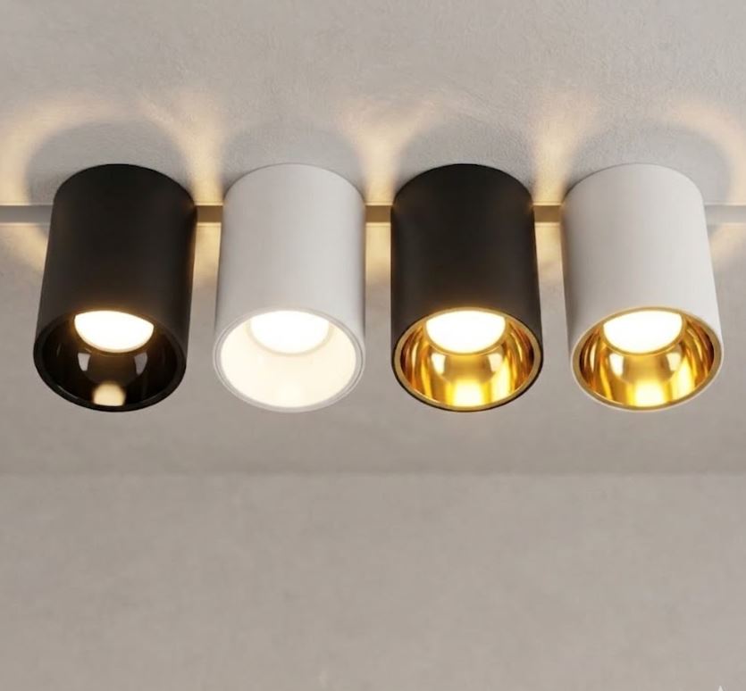 Black and Gold Surface-Mounted Downlight