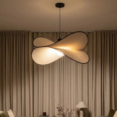 Contoured Fabric Pendant Chandelier