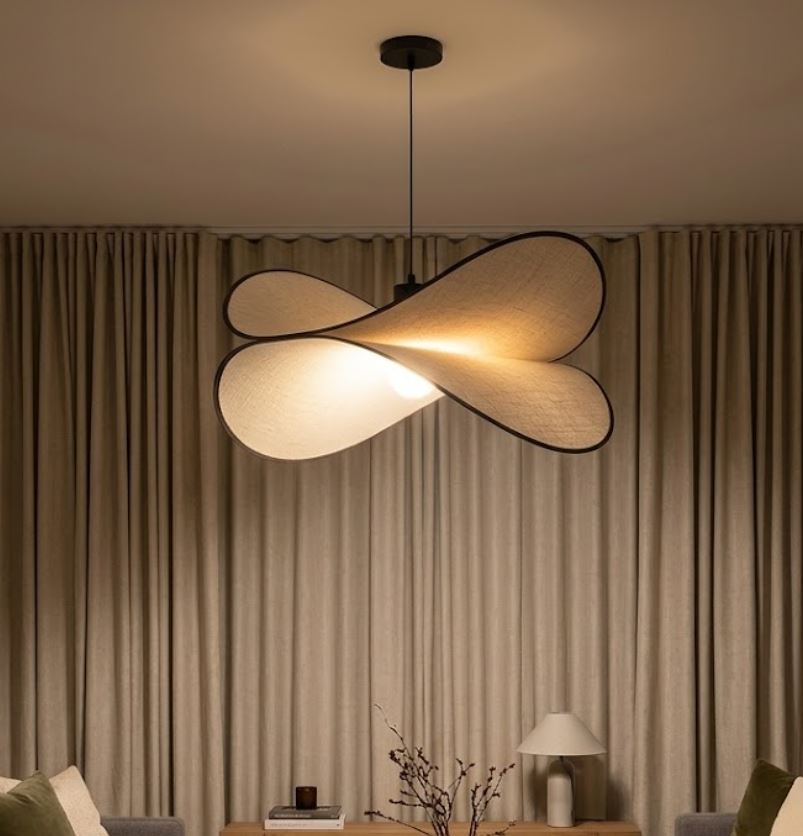 Contoured Fabric Pendant Chandelier
