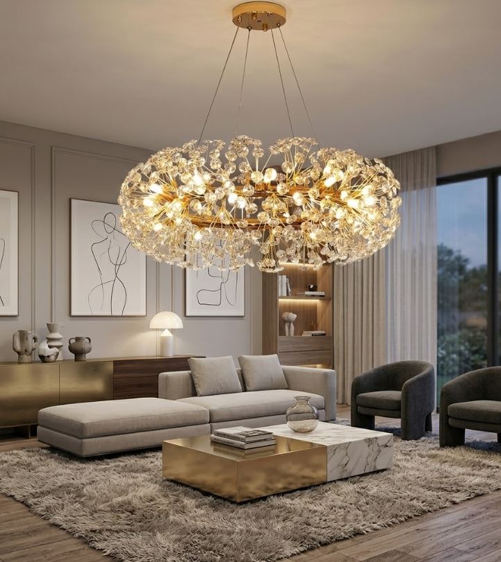 Dandelion Crystal Chandelier Light Sphere