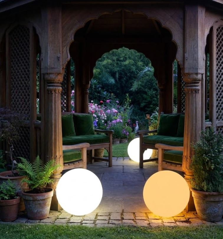 Glowing Ball Weatherproof Outdoor Lamp