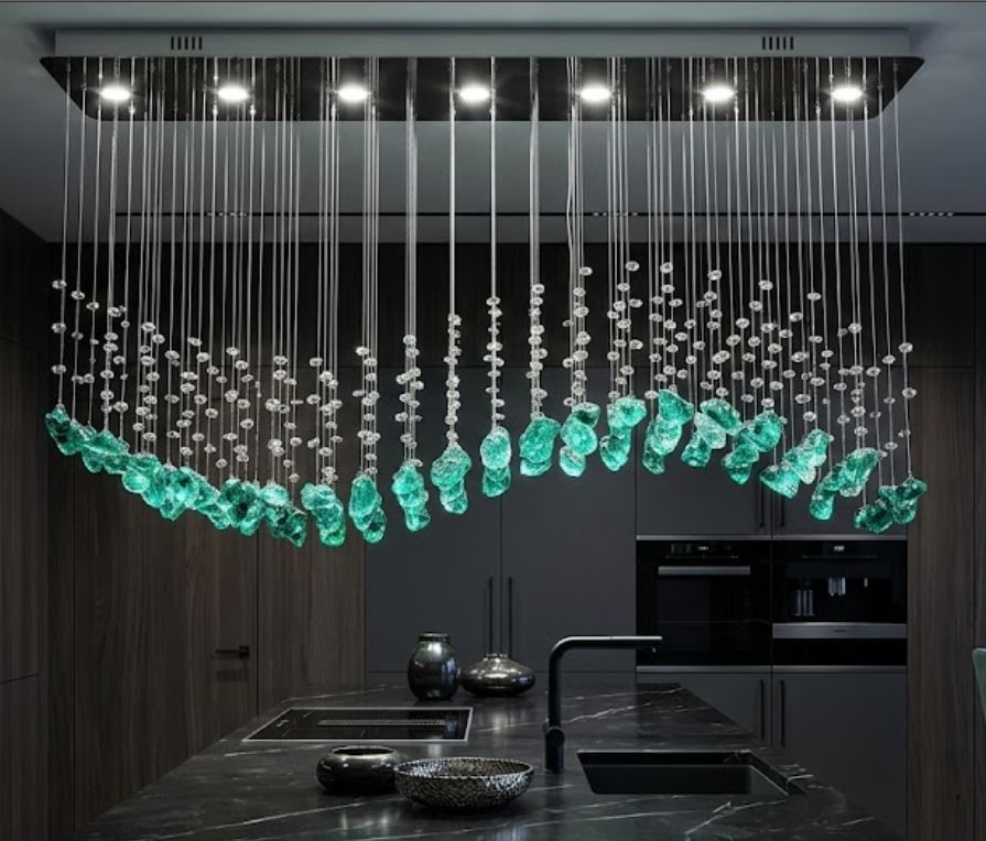 Luxury Emerald Pebble Chandelier for dining