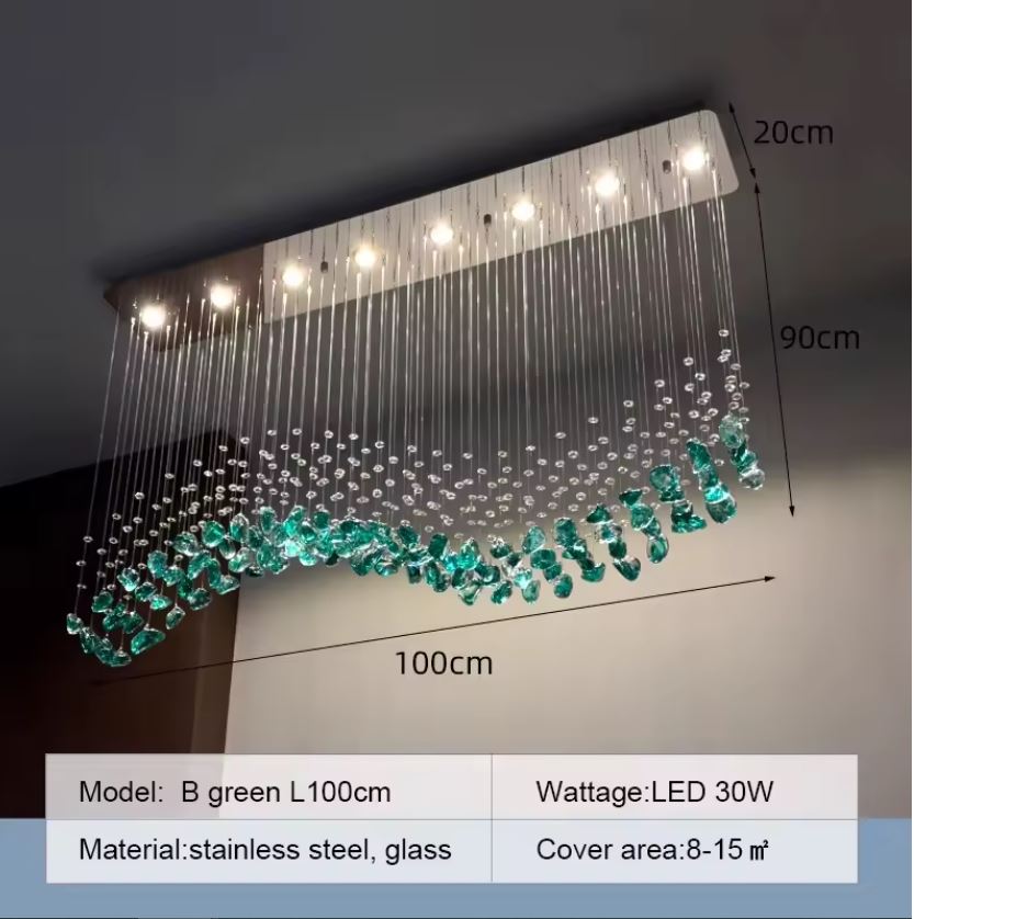Luxury Emerald Pebble Chandelier specification